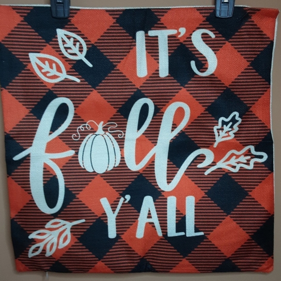 NEW Set of 4 Fall/Autumn Pillowcovers - gnomes/orange buffalo plaid **SO CUTE** - Picture 3 of 10